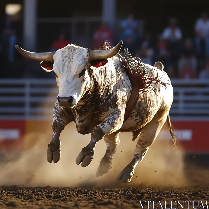 AI ART Majestic Bull in Dynamic Rodeo Display