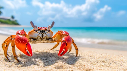 Colorful Crab on Seashore