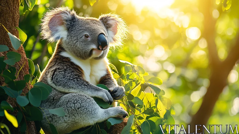 Koala Enjoying Sunlight AI Image