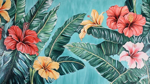 Tropical Hibiscus Floral Art