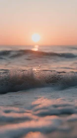 Sunset Waves with Illuminated Foam