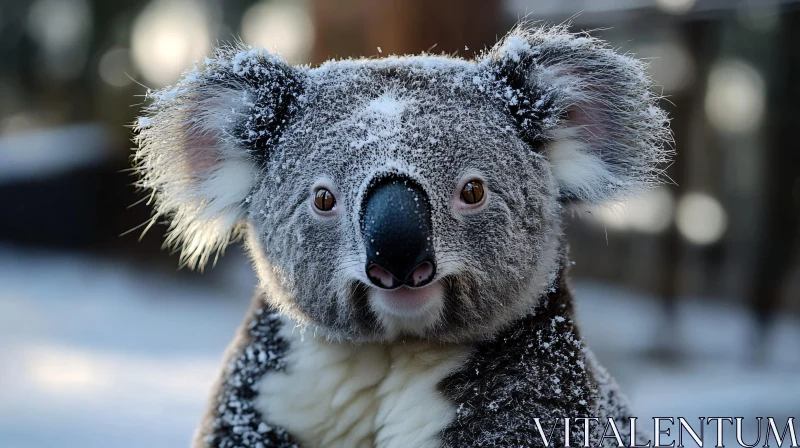 Frosted Koala Close-Up AI Image