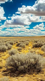 Vast Grassland under a Cloud-Dotted Sky