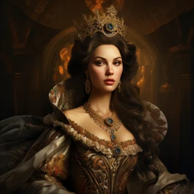 Regal Portrait in Princesscore Aesthetics and Baroque Influence