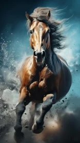 Running Horse in Water: A High Energy Photomontage
