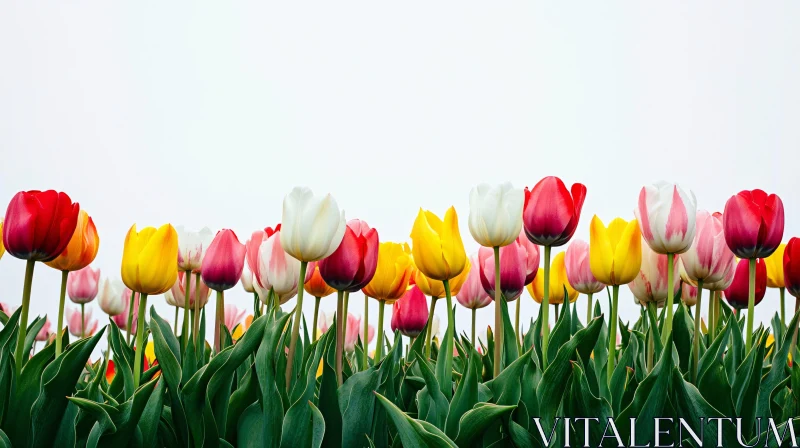 AI ART Vividly Colored Tulip Field