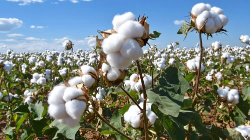 Expansive Cotton Field in Full Bloom