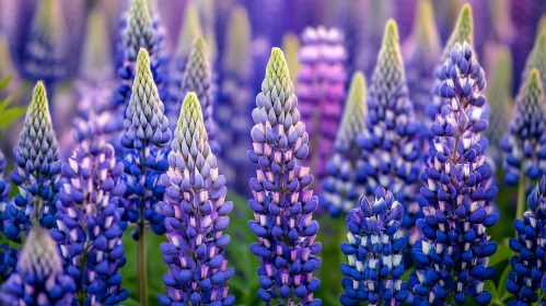 Purple Lupine Flower Field