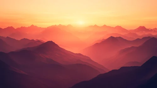 Tranquil Dusk Over Mountain Peaks