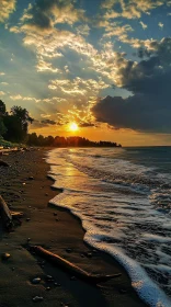 Golden Sunset at the Tranquil Beachfront