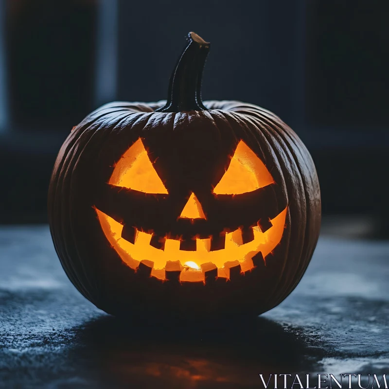 AI ART Glowing Halloween Pumpkin