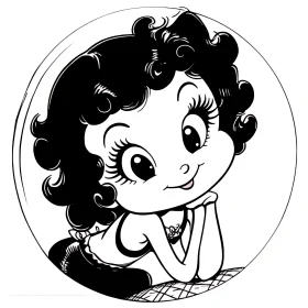 Playful Cartoon Character with Expressive Eyes