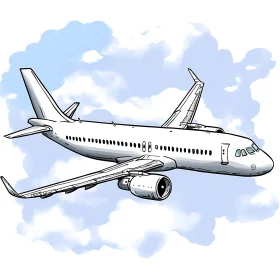 Airplane Soaring Through Clouds Art