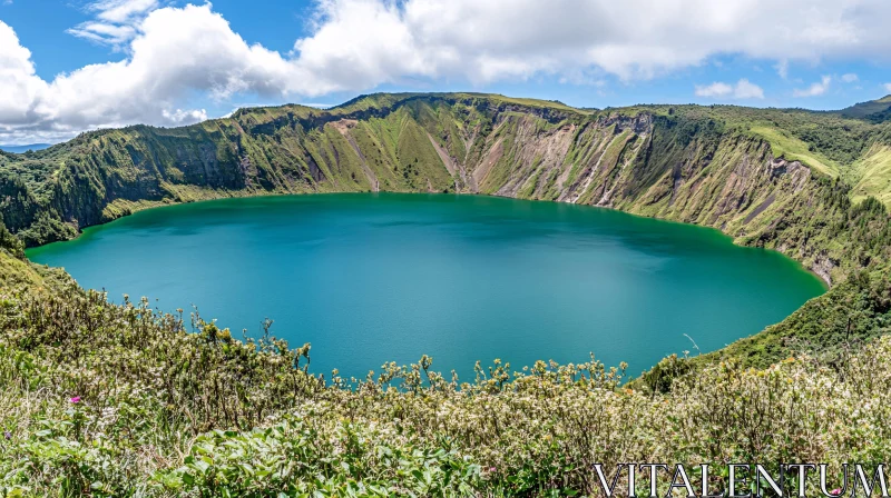 AI ART Breathtaking Panorama of a Turquoise Lake