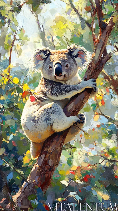 Koala Art in Nature AI Image