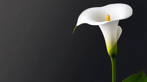 Graceful White Calla Lily in Detailed Close-Up