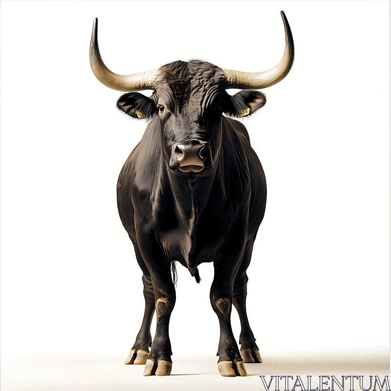 Powerful Black Bull Standing Proudly AI Image