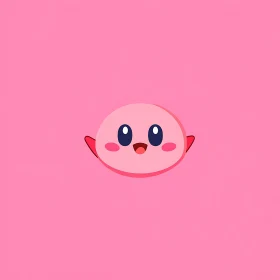 Charming Pink Anime Character Against Pink Background