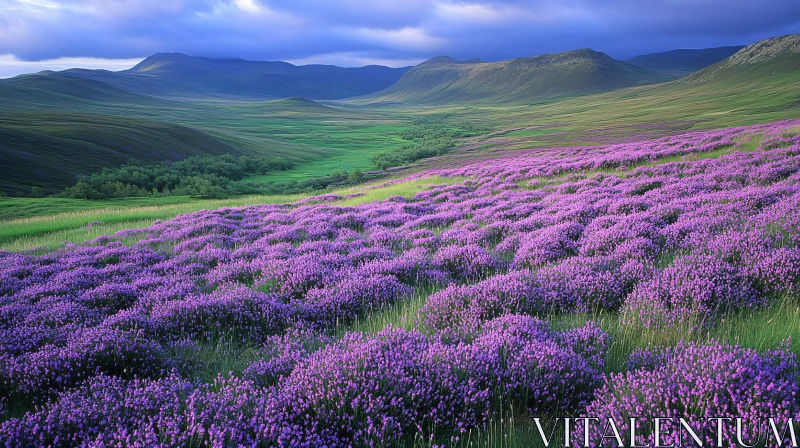 Picturesque Flower-Covered Meadow AI Image