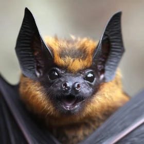 Detailed View of a Bat's Face