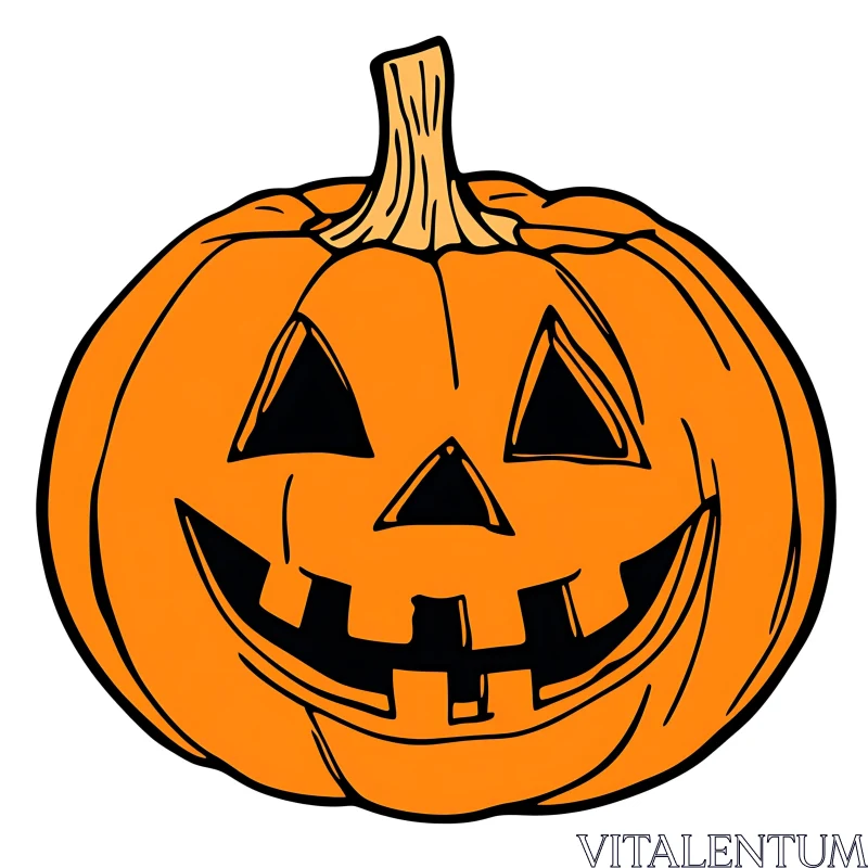 AI ART Smiling Halloween Pumpkin Illustration