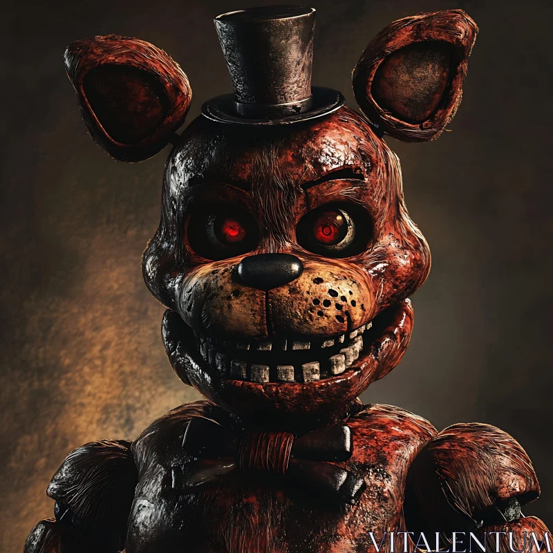 AI ART Creepy Animatronic Bear