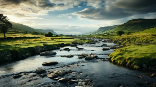 Atmospheric Landscape: Stream in Southern Countryside Valley