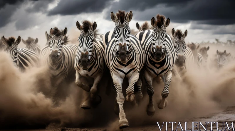 Zebras in Dusty Landscape - Wildstyle Aesthetics AI Image