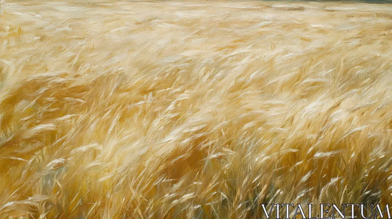 Serene Golden Wheat Field AI Image