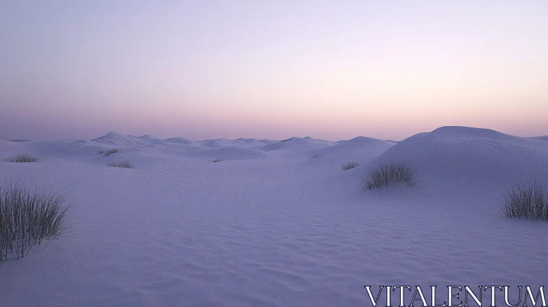 Pastel Twilight Over Desert Dunes AI Image