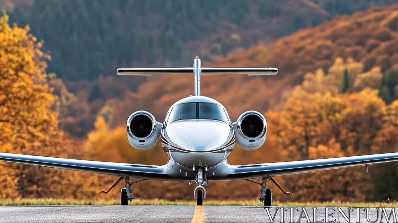 AI ART Private Plane in Autumn Landscape