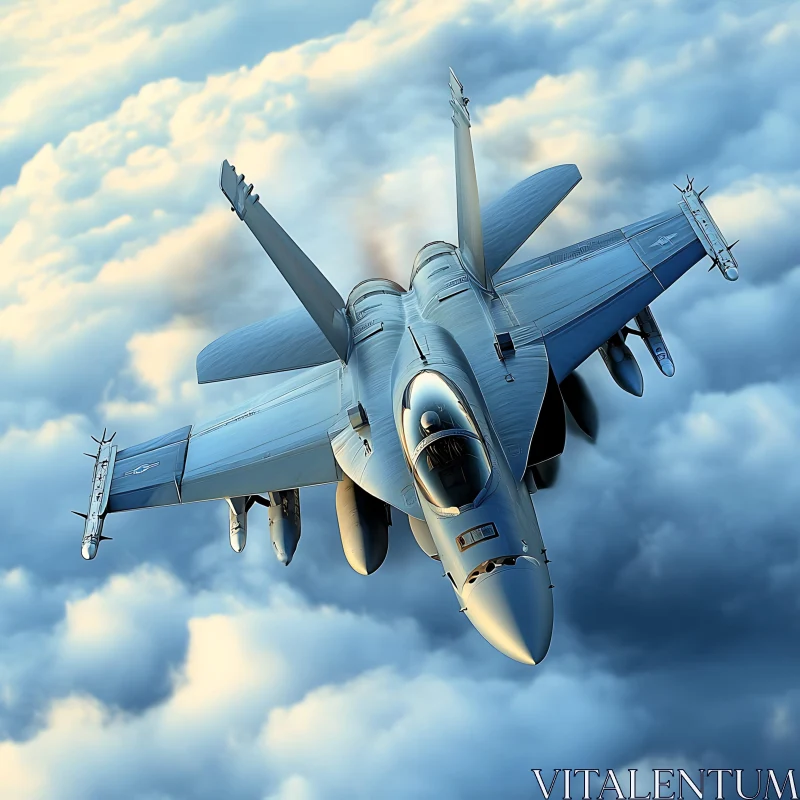 Sleek Fighter Jet in the Sky AI Image