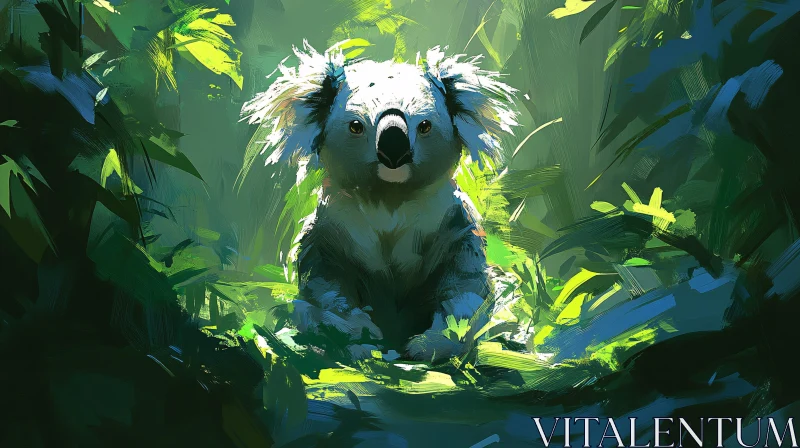 Serene Koala in Greenery AI Image