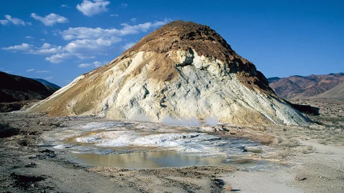 Majestic Desert Mountain with Geothermal Activity