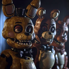 Animatronic Bears with Unsettling Expressions