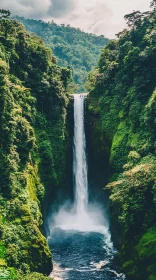 Stunning Waterfall With Verdant Surroundings