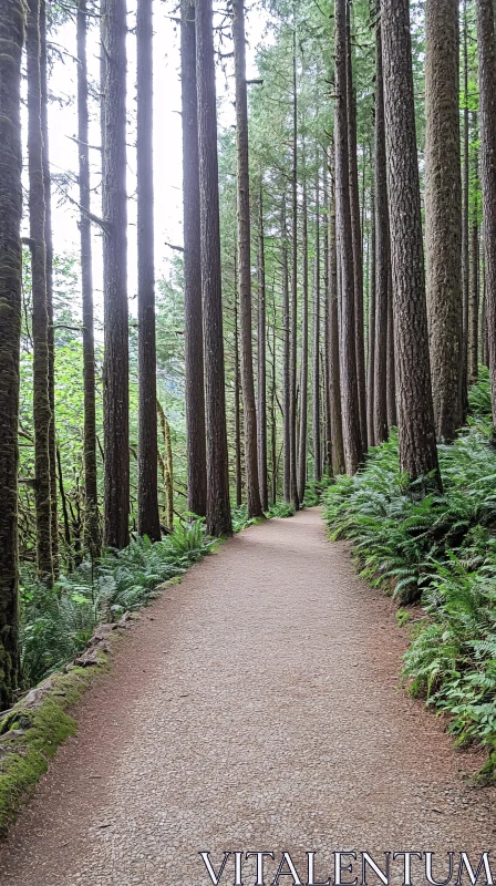 Tranquil Woodland Trail AI Image