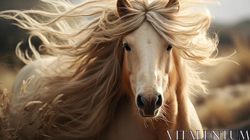Captivating Horse Portrait in Golden Light AI Image