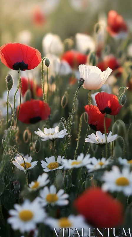 Tranquil Floral Field AI Image