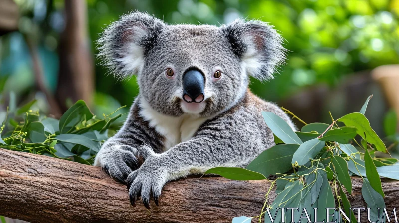 Relaxed Koala in Natural Habitat AI Image