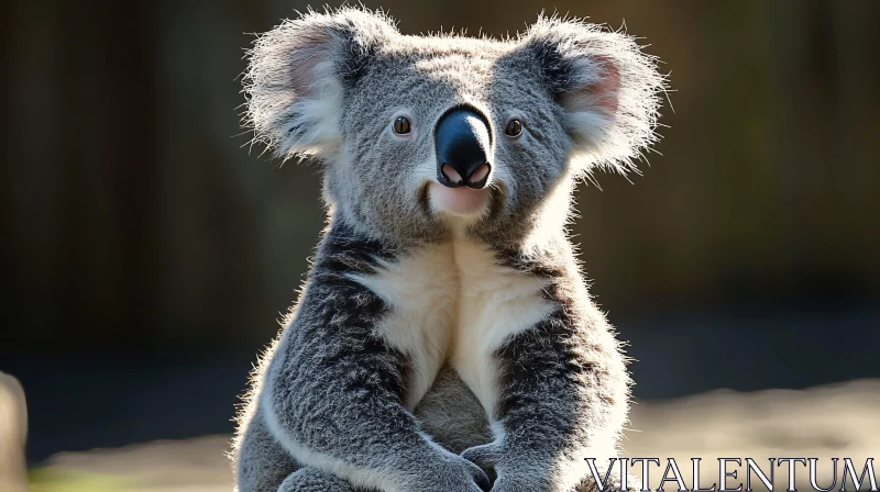 Koala in Sunlit Setting AI Image