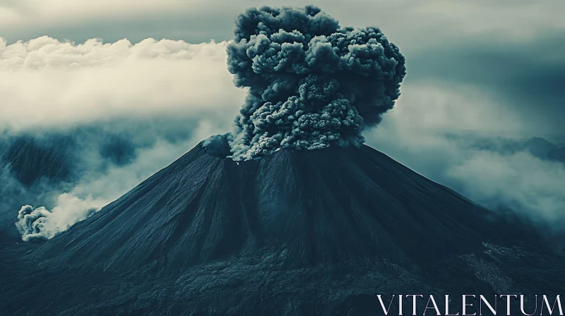 AI ART Dramatic Volcano Eruption Scene