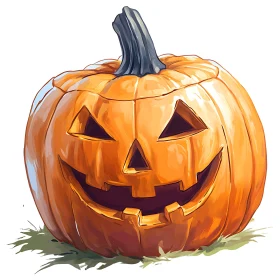 Brightly Colored Jack-o'-Lantern for Festive Decor