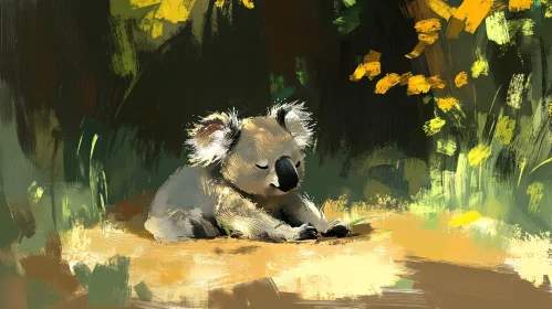 Peaceful Koala Painting