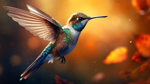 Hummingbird in Flight - Autumnal Concept Art