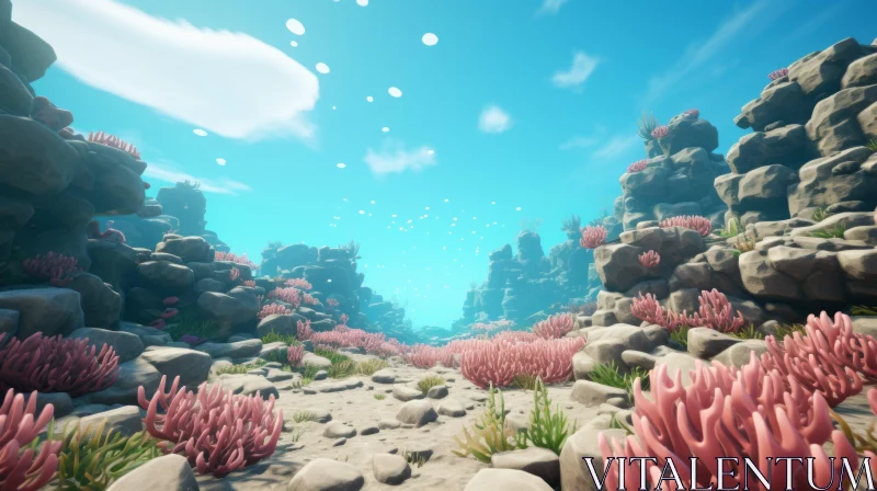 AI ART Immersive Ocean Scene with Detailed Coral Formations and Foliage