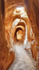 Mysterious Illuminated Rocky Passage