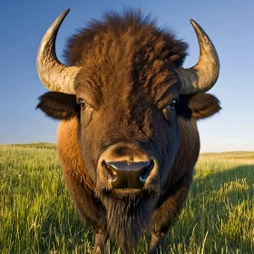 Bison Portrait in Natural Habitat