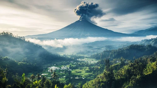 Majestic Volcano Erupting