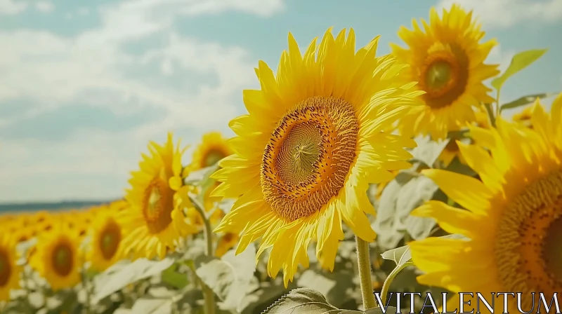 Radiant Sunflowers in a Vast Field AI Image